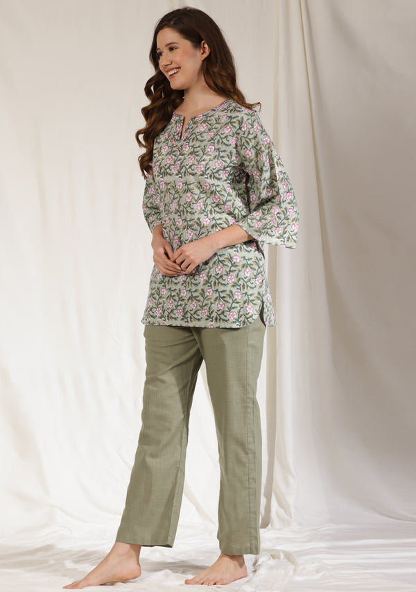 Buy Anokhi Printed Cotton Pyjama Set, Indian 100% Pure Cotton Pyjamas,  Womens Pure Cotton Pj's, Ultra Soft Cotton Pyjama Set Trousers Shirts  Online in India - Etsy